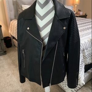 Topshop Faux Leather Moto Jacket 12 NEW NWT